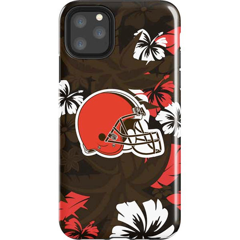 NFL Cleveland Browns Tropical Print iPhone Cases