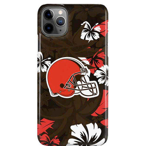 NFL Cleveland Browns Tropical Print iPhone Cases