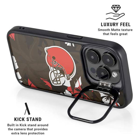 NFL Cleveland Browns Tropical Print iPhone 13 Pro Max Kickstand Case