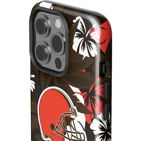 NFL Cleveland Browns Tropical Print iPhone 15 Pro Impact Case