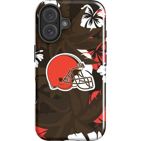 NFL Cleveland Browns Tropical Print iPhone 16 Impact Case