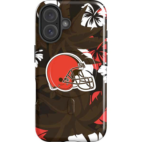 NFL Cleveland Browns Tropical Print iPhone 16 Magsafe Impact Case