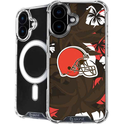 NFL Cleveland Browns Tropical Print iPhone 16 Plus MagSafe Case