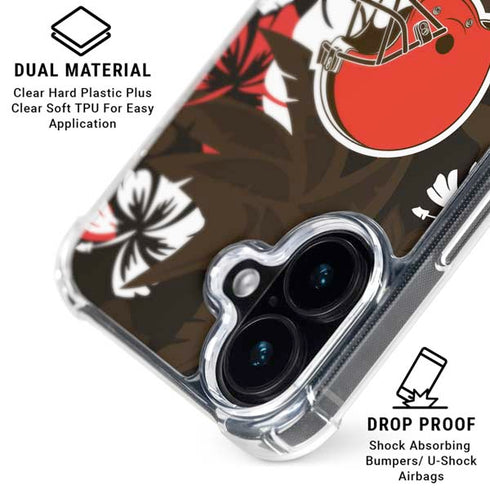 NFL Cleveland Browns Tropical Print iPhone 16 Plus MagSafe Case