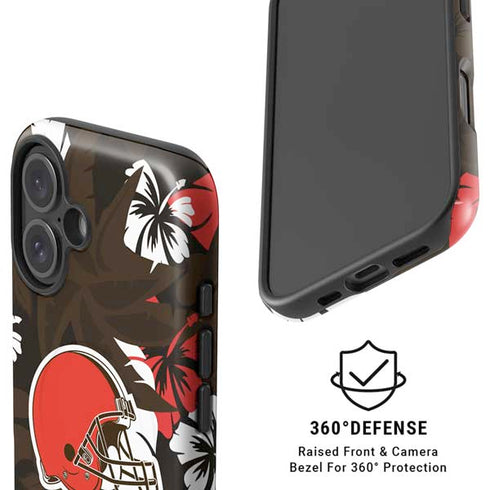 NFL Cleveland Browns Tropical Print iPhone 16 Plus Magsafe Impact Case