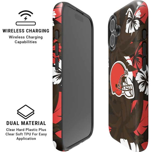 NFL Cleveland Browns Tropical Print iPhone 16 Plus Magsafe Impact Case