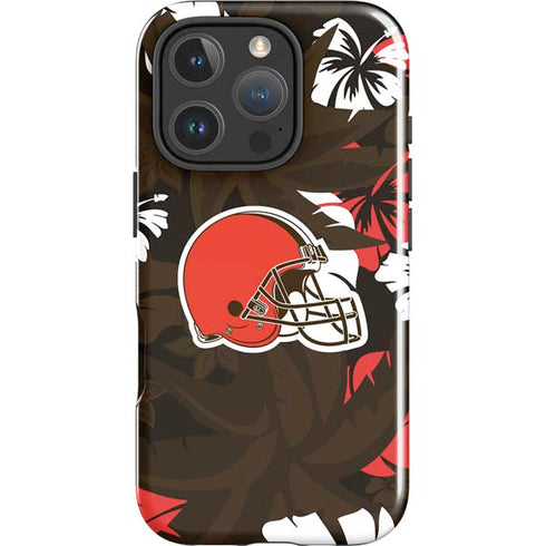 NFL Cleveland Browns Tropical Print iPhone 16 Pro Max Impact Case