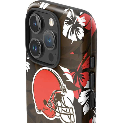 NFL Cleveland Browns Tropical Print iPhone 16 Pro Max Impact Case