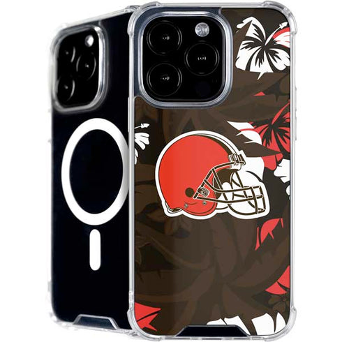 NFL Cleveland Browns Tropical Print iPhone 16 Pro Max MagSafe Case