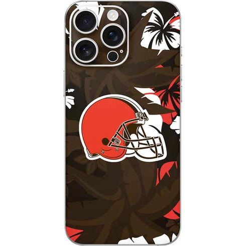 NFL Cleveland Browns Tropical Print iPhone 16 Pro Max Skin