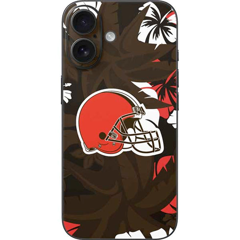 NFL Cleveland Browns Tropical Print iPhone 16 Skin