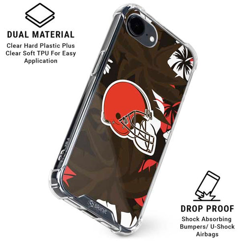 NFL Cleveland Browns Tropical Print iPhone 16e Clear Case