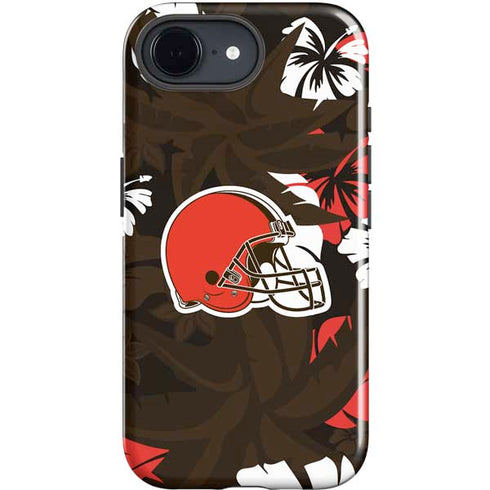 NFL Cleveland Browns Tropical Print iPhone 16e Impact Case