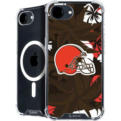 NFL Cleveland Browns Tropical Print iPhone 16e MagSafe Case