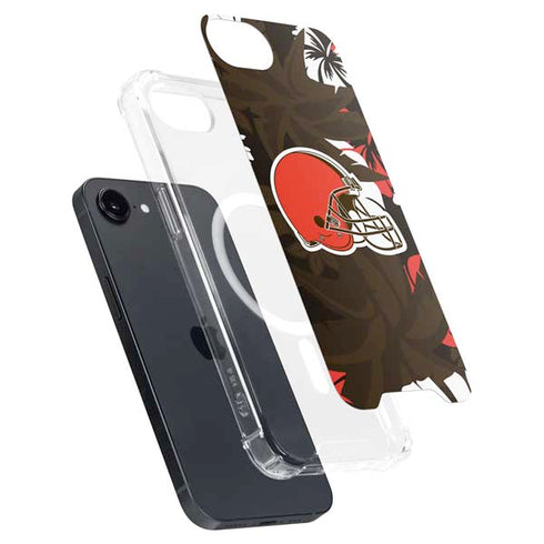NFL Cleveland Browns Tropical Print iPhone 16e MagSafe Case