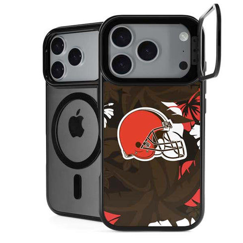 NFL Cleveland Browns Tropical Print iPhone 18 Pro Kickstand Case