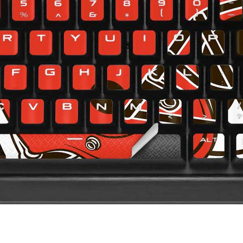 NFL Cleveland Browns Tropical Print K95 RGB PLATINUM Mechanical Gaming Keyboard Skin