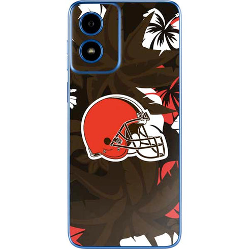 NFL Cleveland Browns Tropical Print Moto G Play 4G (2024) Skin