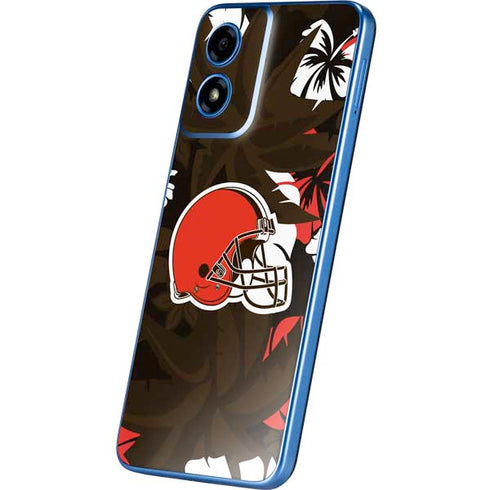 NFL Cleveland Browns Tropical Print Moto G Play 4G (2024) Skin