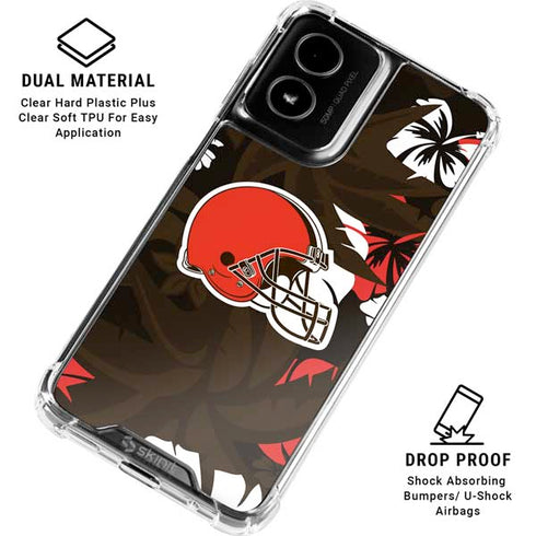 NFL Cleveland Browns Tropical Print Moto G Power 5G (2024) Clear Case