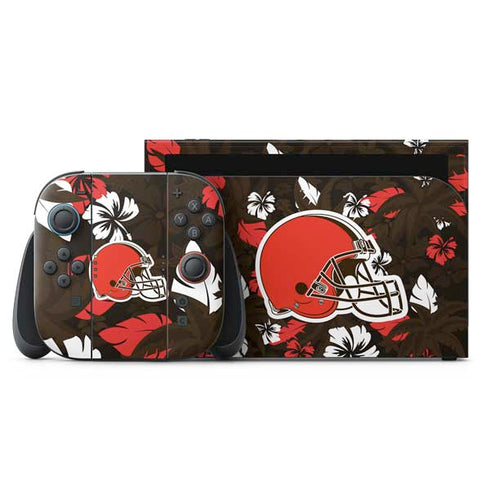 NFL Cleveland Browns Tropical Print Nintendo Skins