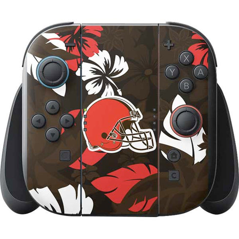 NFL Cleveland Browns Tropical Print Nintendo Switch 2 (2025) with Joy-Con Skin