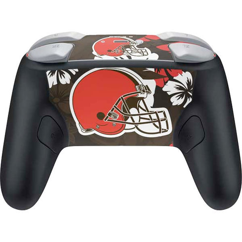 NFL Cleveland Browns Tropical Print Nintendo Switch 2 (2025) Pro Controller Skin