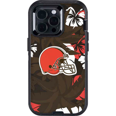 NFL Cleveland Browns Tropical Print Otterbox Defender iPhone Skin