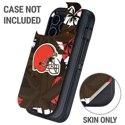 NFL Cleveland Browns Tropical Print Otterbox Defender iPhone Skin