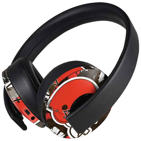 NFL Cleveland Browns Tropical Print PlayStation 4 Gold Wireless Headset Skin