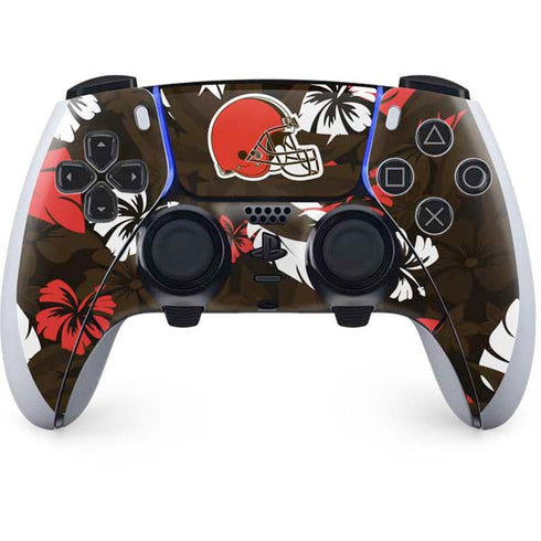 NFL Cleveland Browns Tropical Print PS5 DualSense Edge Pro Controller Skin