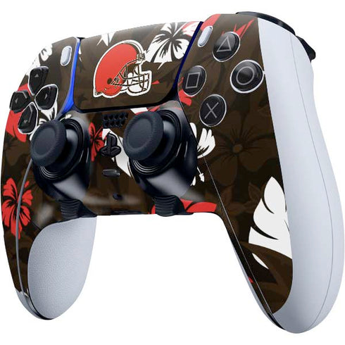 NFL Cleveland Browns Tropical Print PS5 DualSense Edge Pro Controller Skin