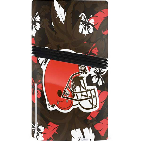 NFL Cleveland Browns Tropical Print PS5 Pro Disk Console Skin
