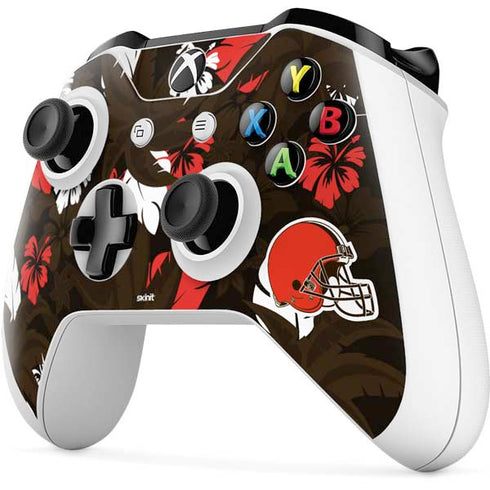 NFL Cleveland Browns Tropical Print Xbox One S All-Digital Edition Bundle Skin