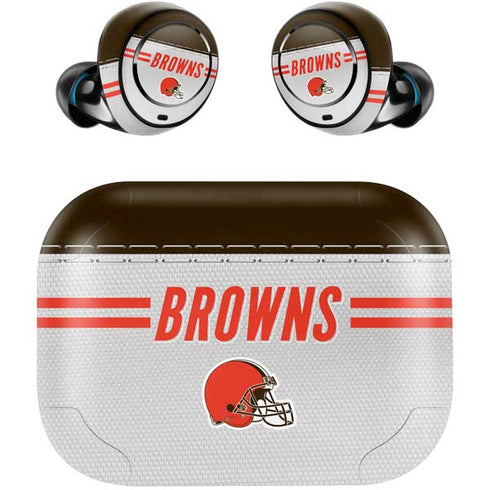 NFL Cleveland Browns White Striped Amazon Echo Buds Skin