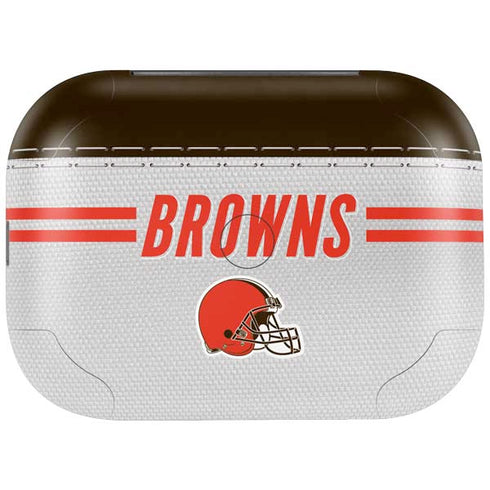 NFL Cleveland Browns White Striped Amazon Echo Buds Skin