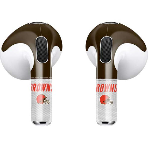 NFL Cleveland Browns White Striped Apple AirPods (3rd Gen 2021) Skin