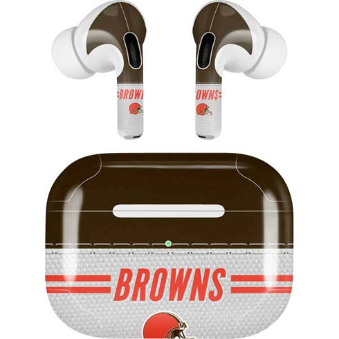 NFL Cleveland Browns White Striped Apple AirPods Pro Skin