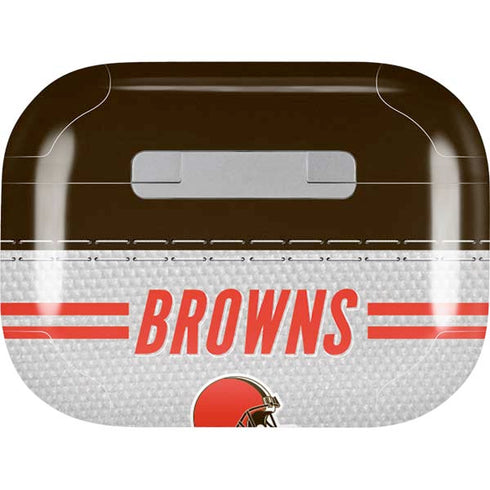 NFL Cleveland Browns White Striped Apple AirPods Pro Skin