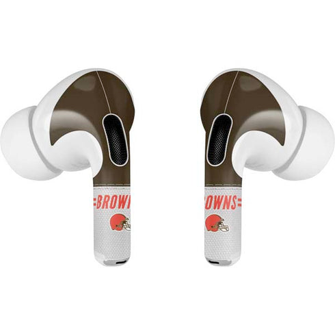 NFL Cleveland Browns White Striped Apple AirPods Pro Skin