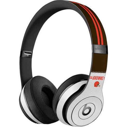 NFL Cleveland Browns White Striped Beats Solo 3 Wireless Skin