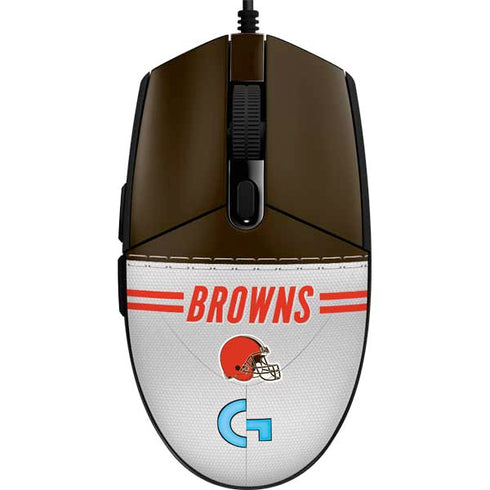 NFL Cleveland Browns White Striped G203 Prodigy RGB Wired Gaming Mouse Skin