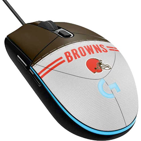 NFL Cleveland Browns White Striped G203 Prodigy RGB Wired Gaming Mouse Skin