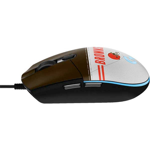 NFL Cleveland Browns White Striped G203 Prodigy RGB Wired Gaming Mouse Skin