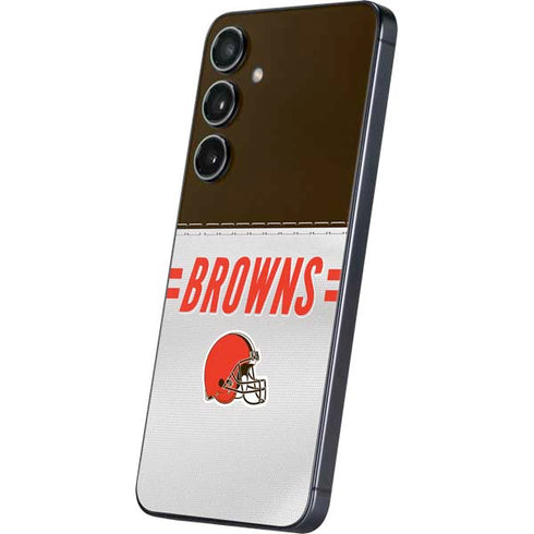 NFL Cleveland Browns White Striped Galaxy A16 5G Skin