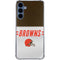 NFL Cleveland Browns White Striped Galaxy A35 5G Clear Case