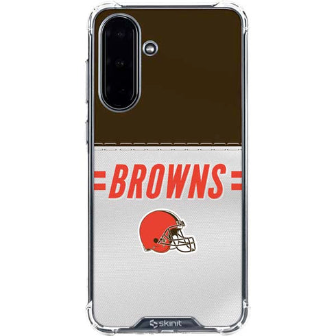NFL Cleveland Browns White Striped Galaxy A36 5G Clear Case