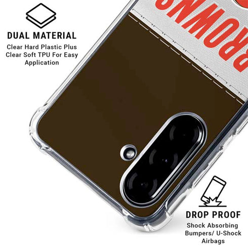 NFL Cleveland Browns White Striped Galaxy A36 5G Clear Case