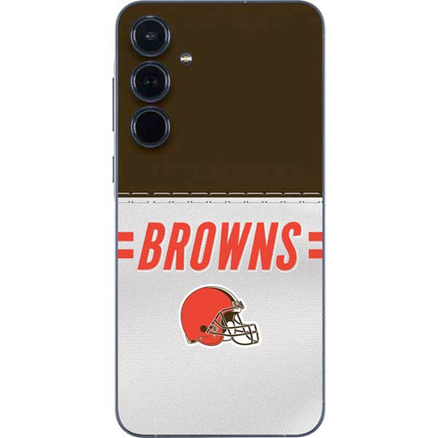 NFL Cleveland Browns White Striped Galaxy A36 5G Skin