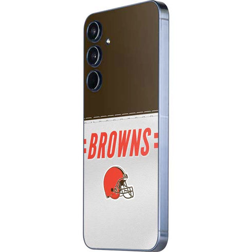 NFL Cleveland Browns White Striped Galaxy A36 5G Skin